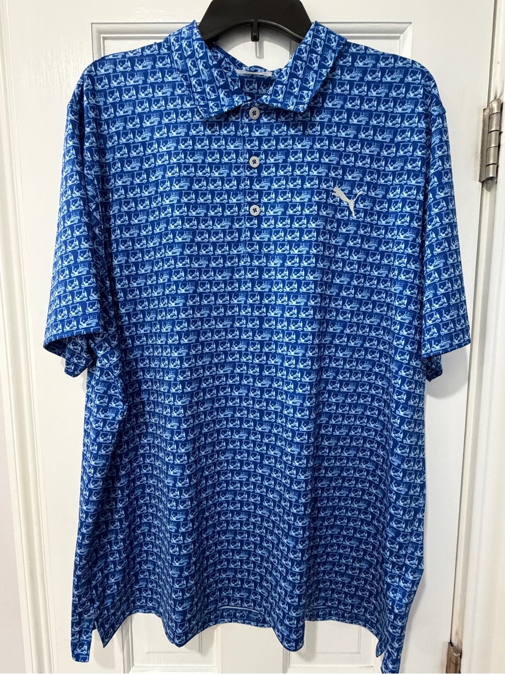 Puma Blue Men's Short-Sleeve Polo Shirt